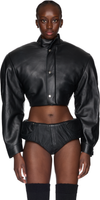 Duran Lantink Leather Cropped Shoulder Jacket