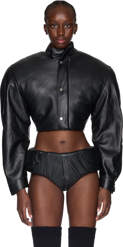Duran Lantink Leather Cropped Shoulder Jacket