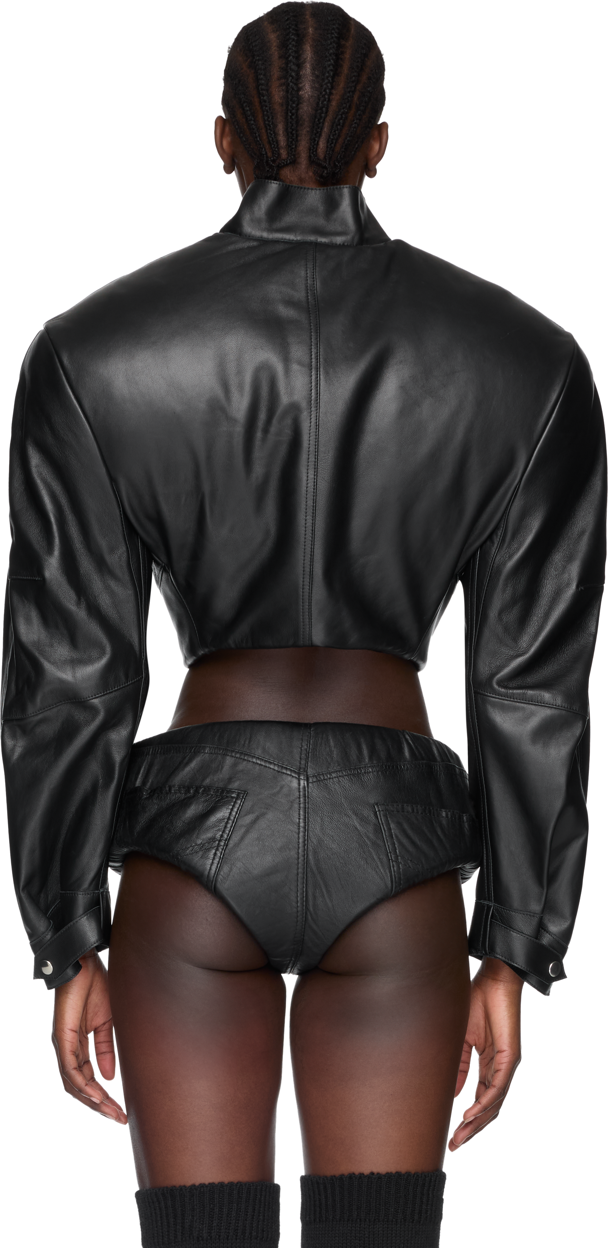 Duran Lantink Leather Cropped Shoulder Jacket