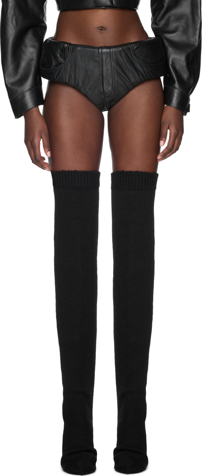 Duran Lantink Leather Foam Mini Shorts