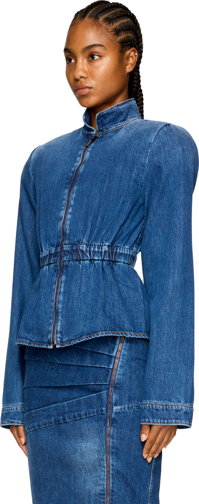 Nensi Dojaka Hayley Peplum Denim Bomber Jacket