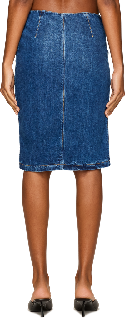 Nensi Dojaka Livia Asymmetric Zip Denim Midi Skirt