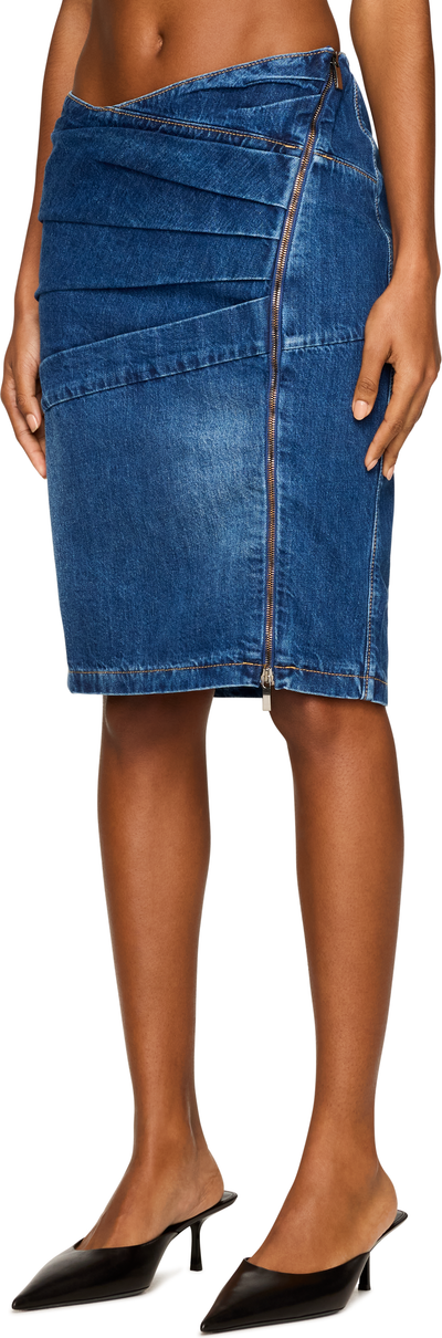 Nensi Dojaka Livia Asymmetric Zip Denim Midi Skirt