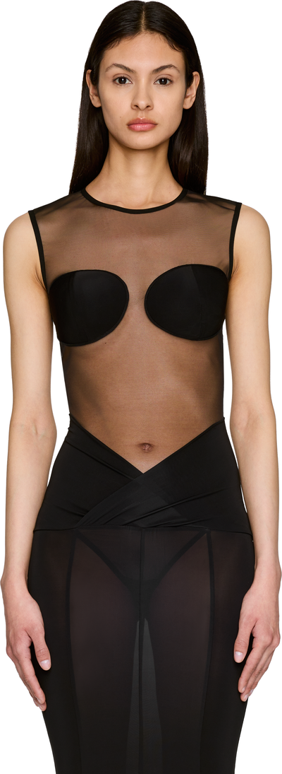 Nensi Dojaka Sheer Padded Bra Bodysuit