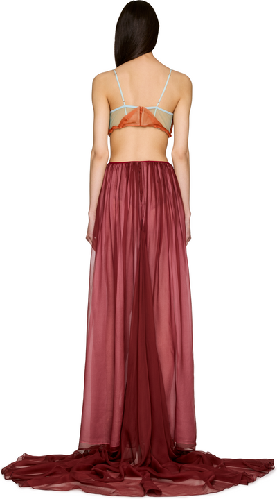 Nensi Dojaka Dahlia Semi-Sheer Flower Petal Gown