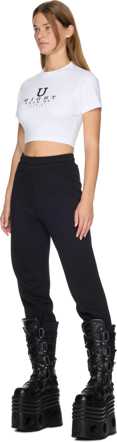 VETEMENTS U Might Know Me Cropped Fitted T-Shirt