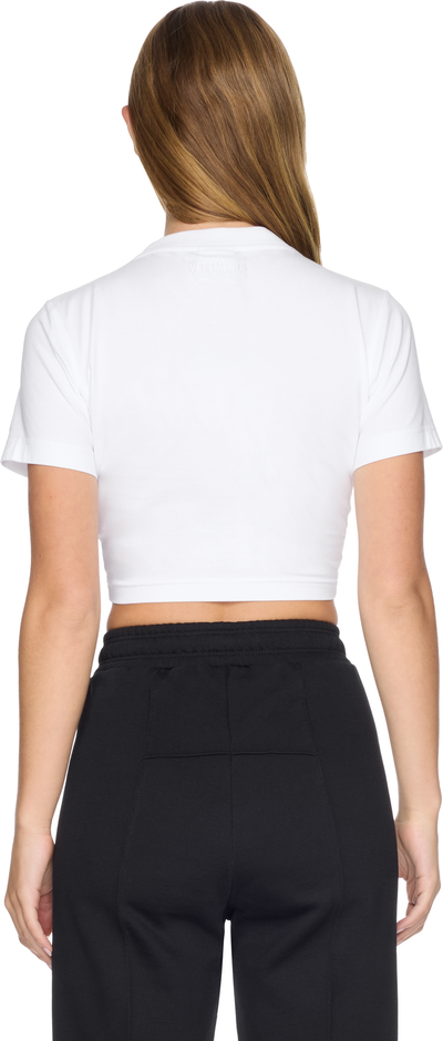 VETEMENTS U Might Know Me Cropped Fitted T-Shirt