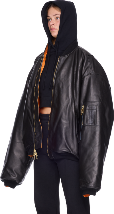 VETEMENTS Leather Bomber Jacket
