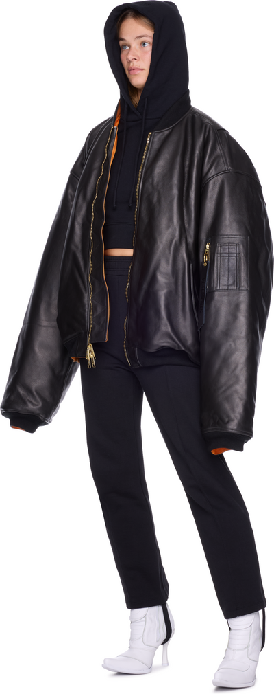 VETEMENTS Leather Bomber Jacket
