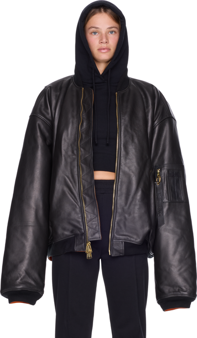 VETEMENTS Leather Bomber Jacket