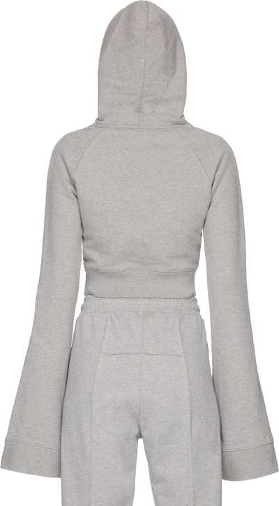 VETEMENTS Flared Sleeve Cropped Hoodie Top