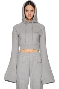 Picture of Flared Sleeve Cropped Hoodie Top