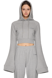 Picture of Flared Sleeve Cropped Hoodie Top