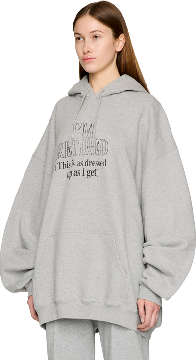 VETEMENTS I'm Retired Oversized Hoodie Top