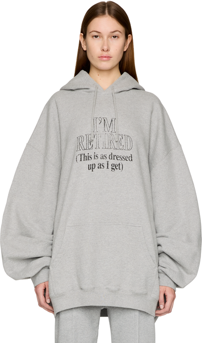 VETEMENTS I'm Retired Oversized Hoodie Top