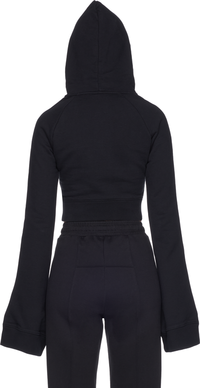 VETEMENTS Flared Sleeve Cropped Hoodie Top