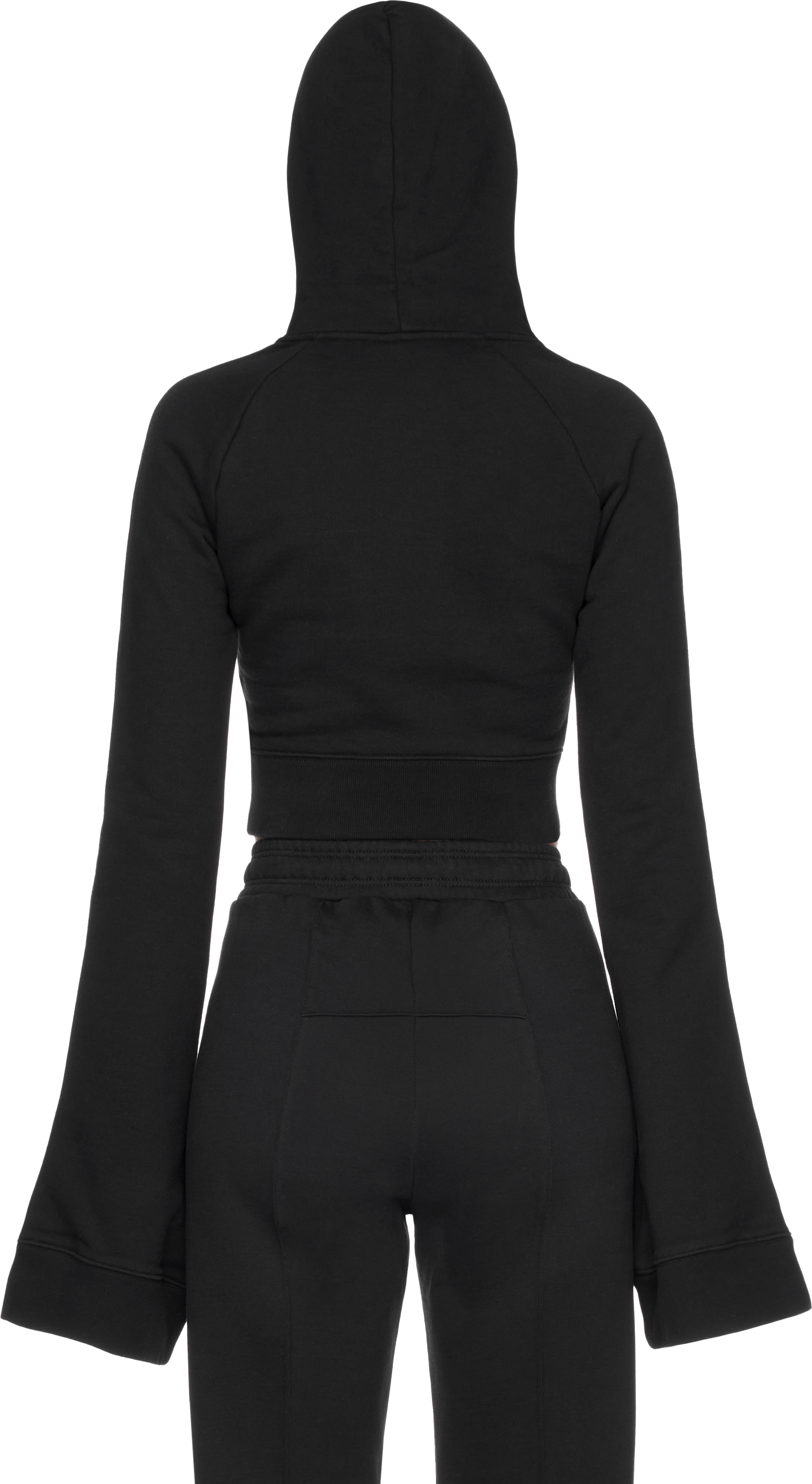 VETEMENTS Flared Sleeve Cropped Hoodie Top