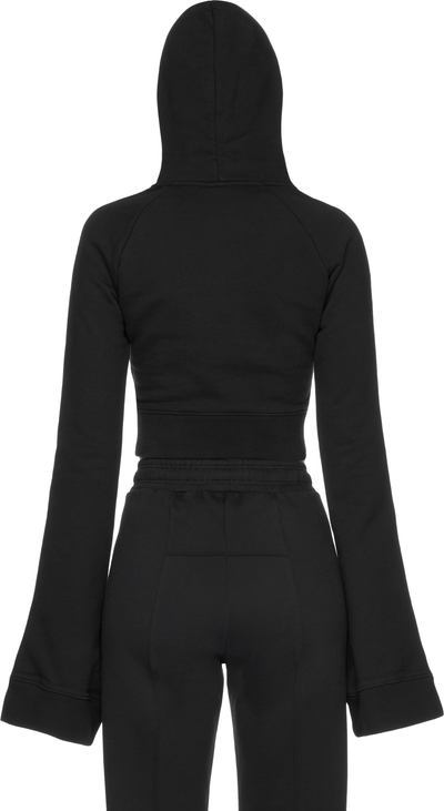 VETEMENTS Flared Sleeve Cropped Hoodie Top