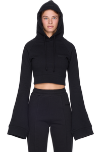 Picture of Flared Sleeve Cropped Hoodie Top