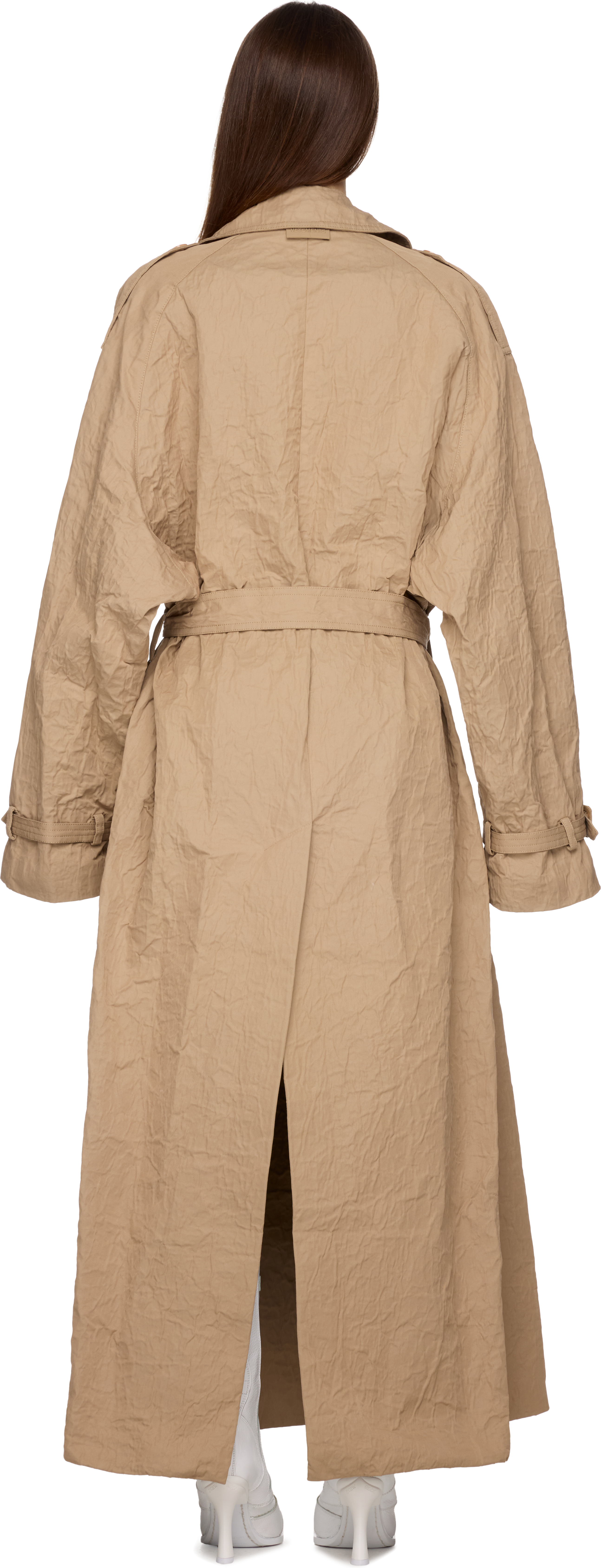 VETEMENTS Metalized Wrinkled Trench Coat
