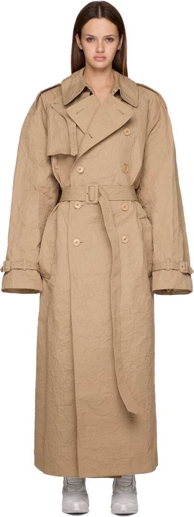 VETEMENTS Metalized Wrinkled Trench Coat