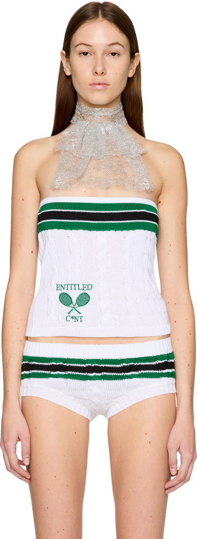 LAURA ANDRASCHKO Knitted Tennis Tube Top