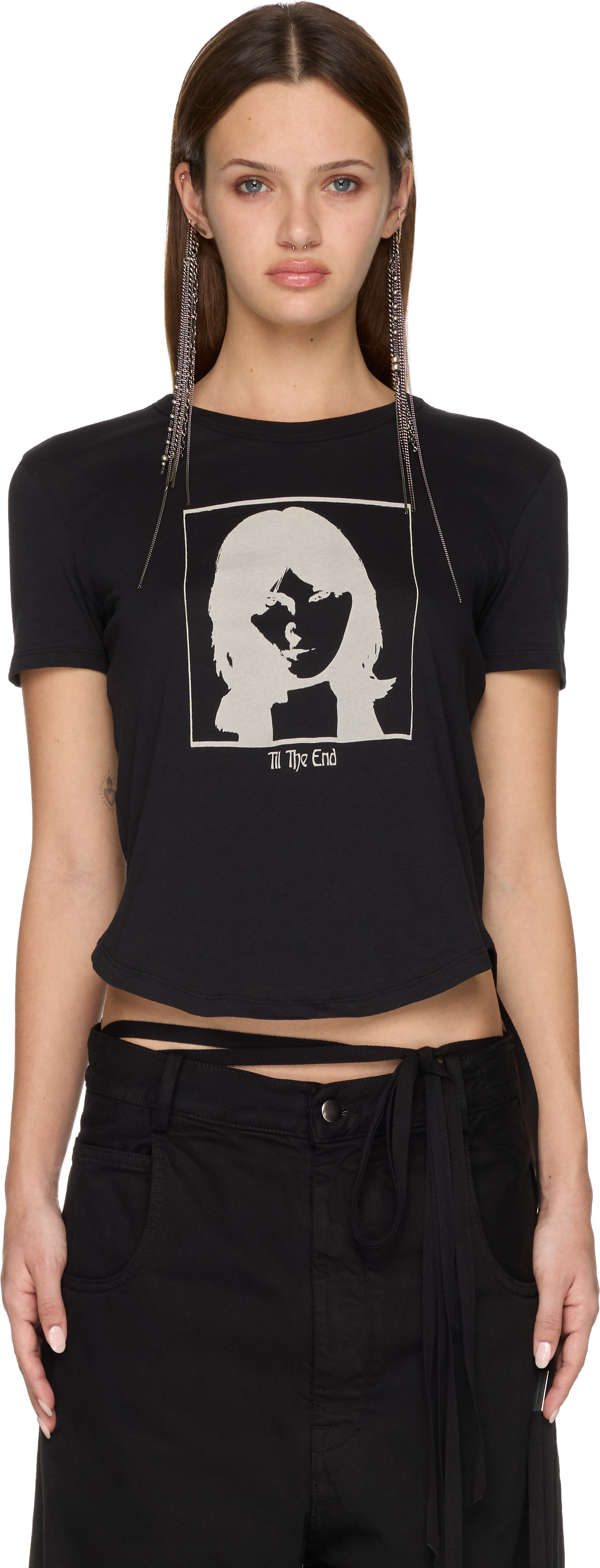 Ann Demeulemeester Georgette "Till The End" Micro T-Shirt