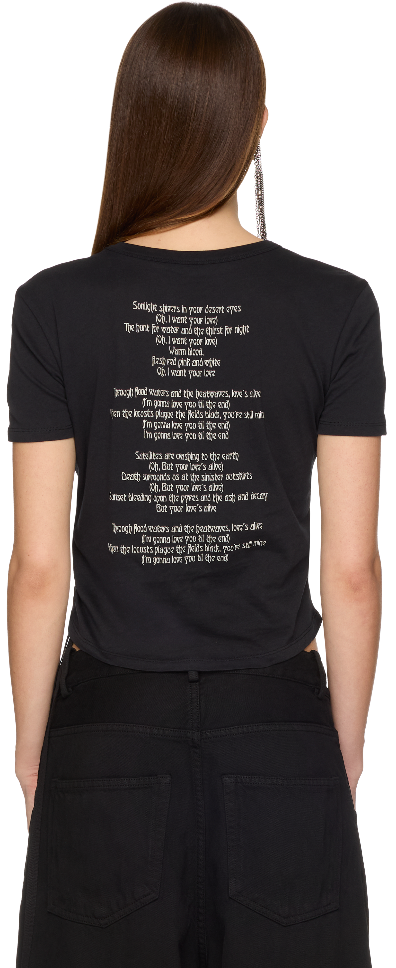 Ann Demeulemeester Georgette "Till The End" Micro T-Shirt