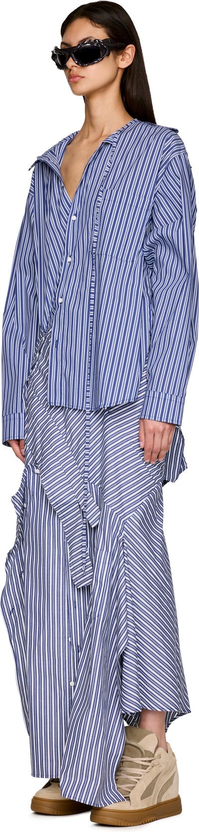 Ottolinger Striped Deconstructed Shirting Maxi Dress