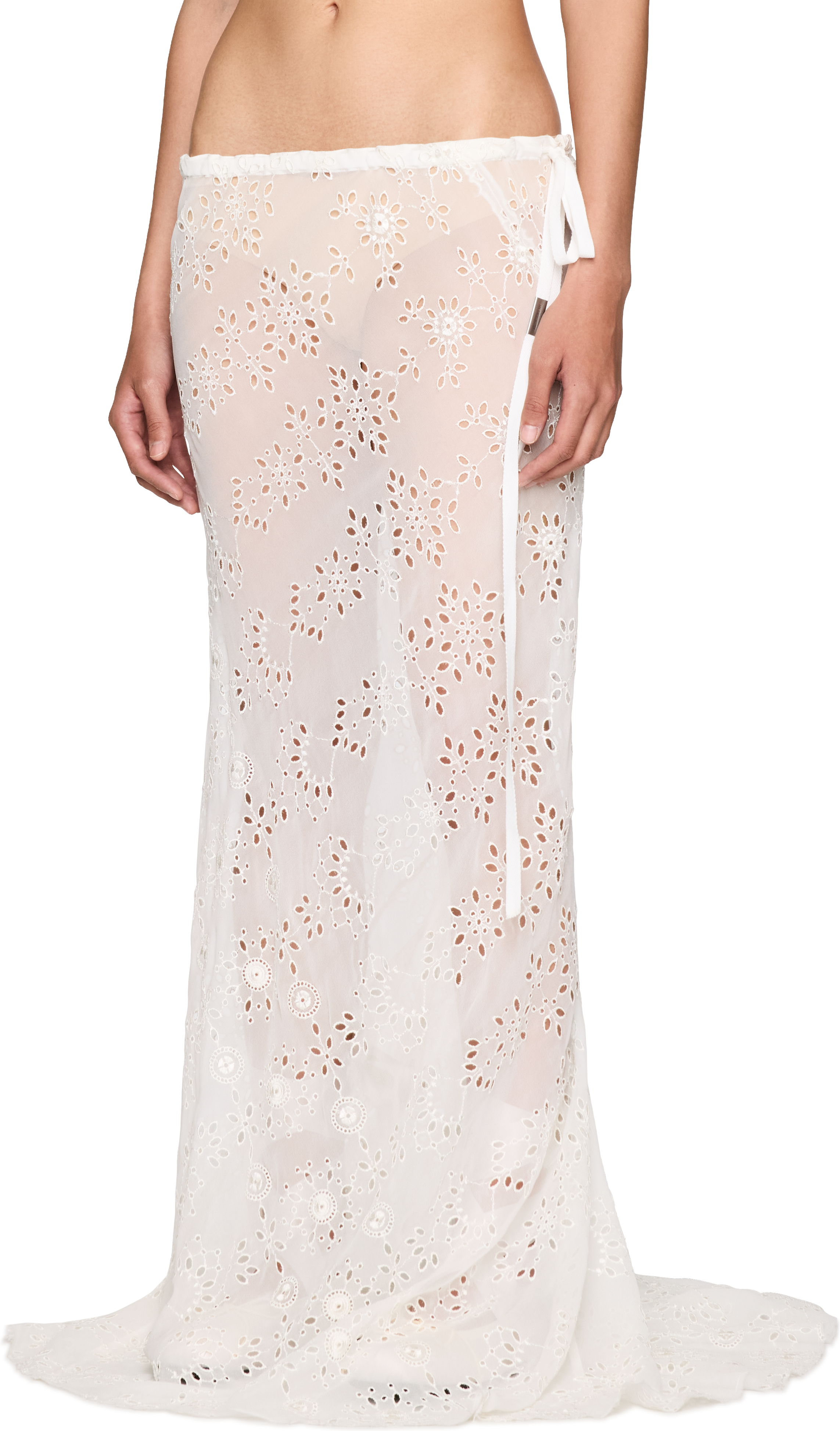 Ann Demeulemeester Sheila Long Bias Embroidered Skirt