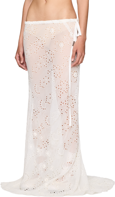 Ann Demeulemeester Sheila Long Bias Embroidered Skirt