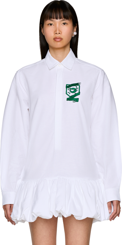 Coperni Gathered Hem Shirt Mini Dress