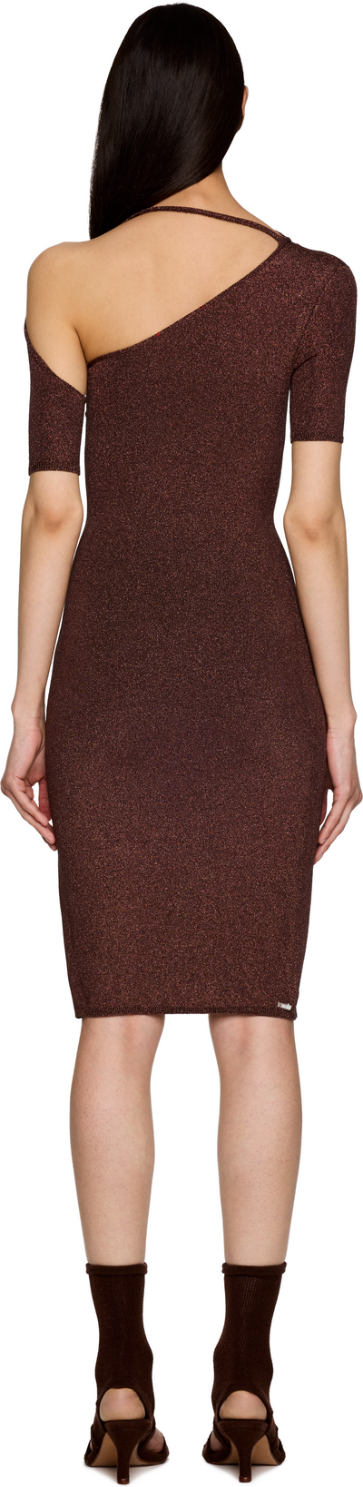 Isa Boulder One Shoulder Metallic Wonder Dress