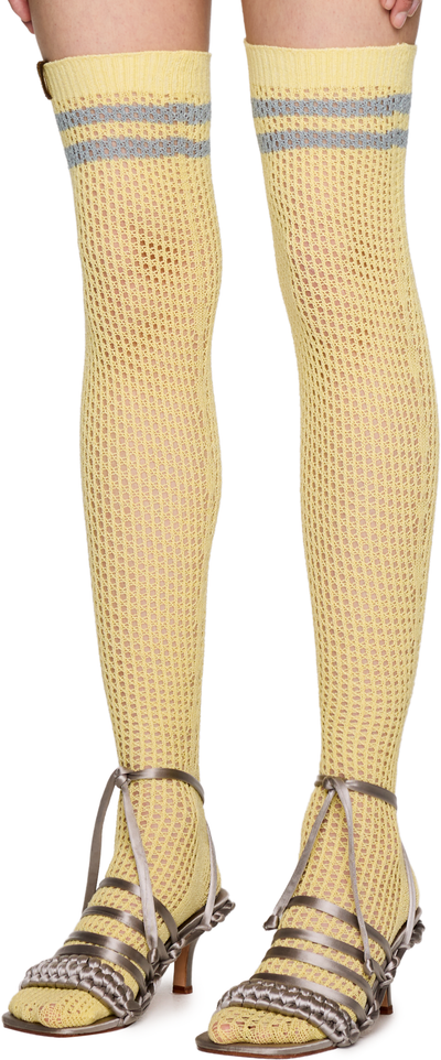 Isa Boulder High Knee Striped Crochet Socks