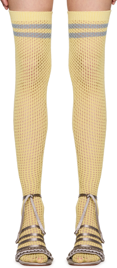 Isa Boulder High Knee Striped Crochet Socks