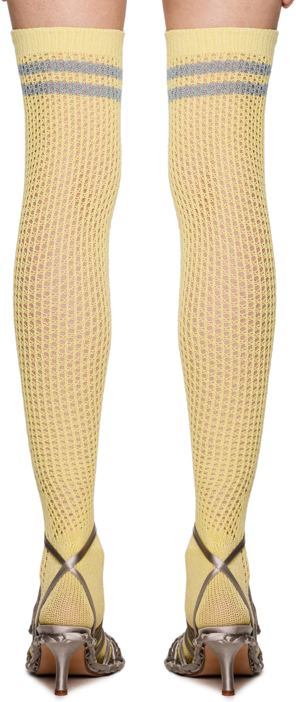 Isa Boulder High Knee Striped Crochet Socks