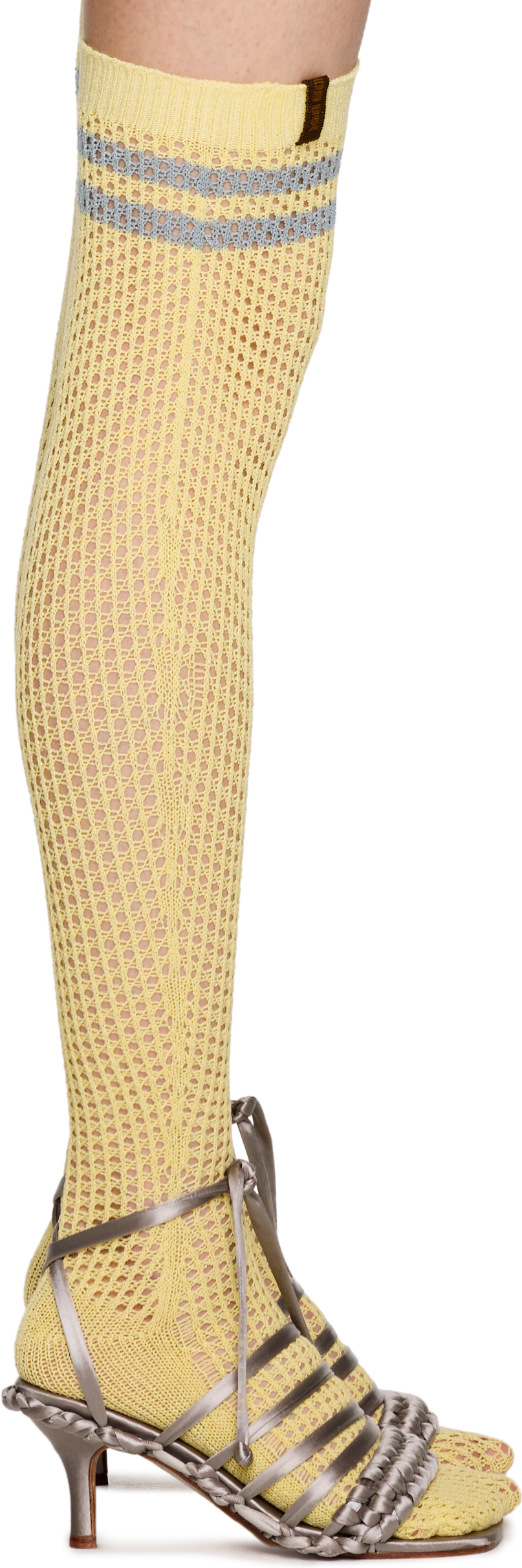 Picture of High Knee Striped Crochet Socks