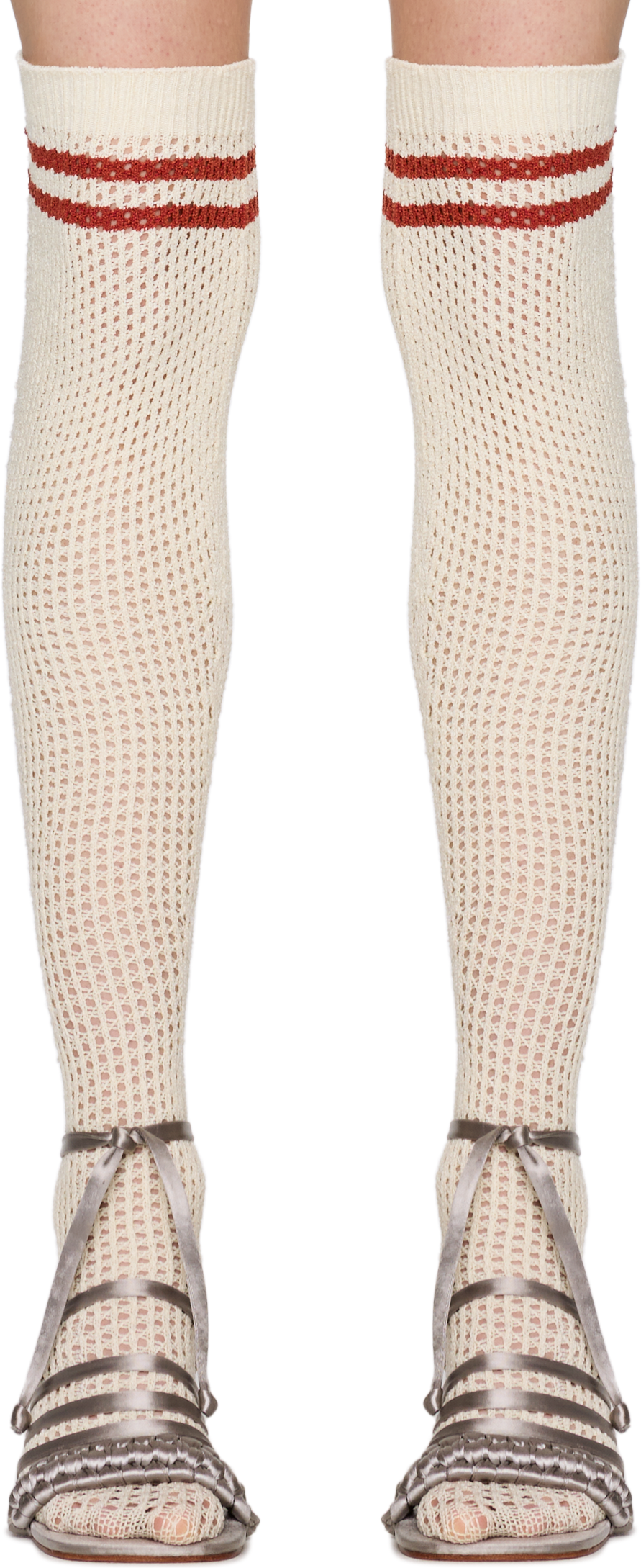 Isa Boulder High Knee Striped Crochet Socks