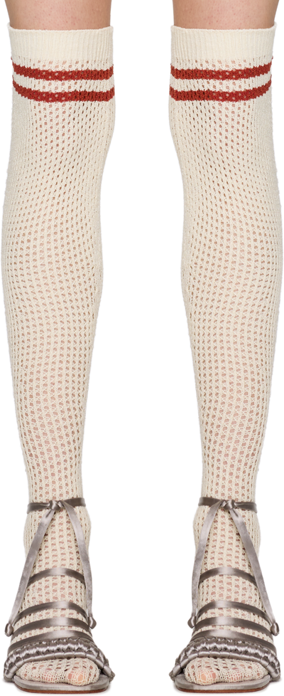 Isa Boulder High Knee Striped Crochet Socks