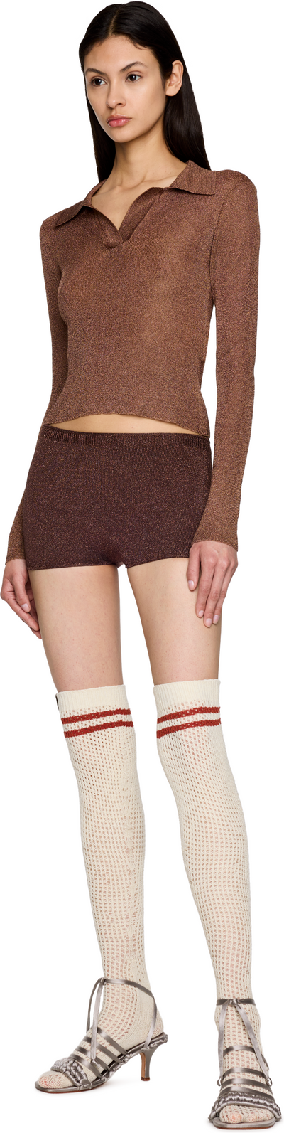 Isa Boulder High Knee Striped Crochet Socks