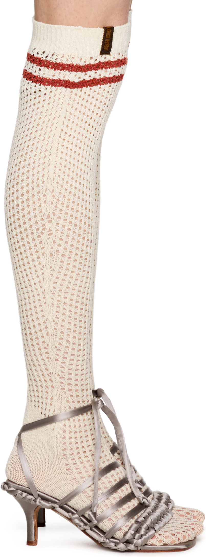 Picture of High Knee Striped Crochet Socks