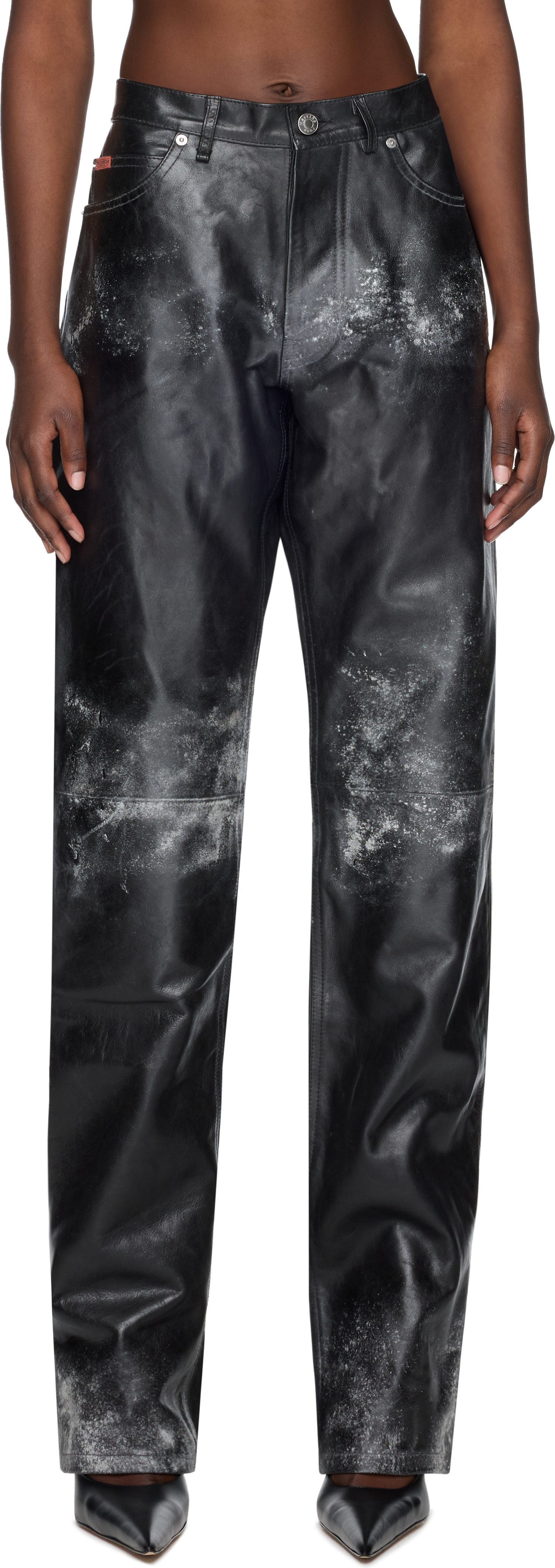 Martine Rose Open Fly Leather Jeans