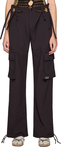Picture of Embroidery Cutout Cargo Pants