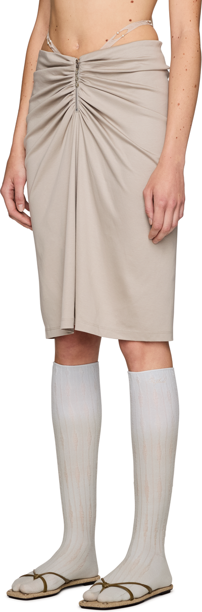 Rui G-String Ruched Combo Zip Midi Skirt