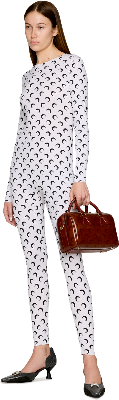 Marine Serre Moon Airbrushed Leather Strike Crossbody Bag