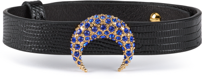 Marine Serre Lizard Embossed Moon Charm Choker