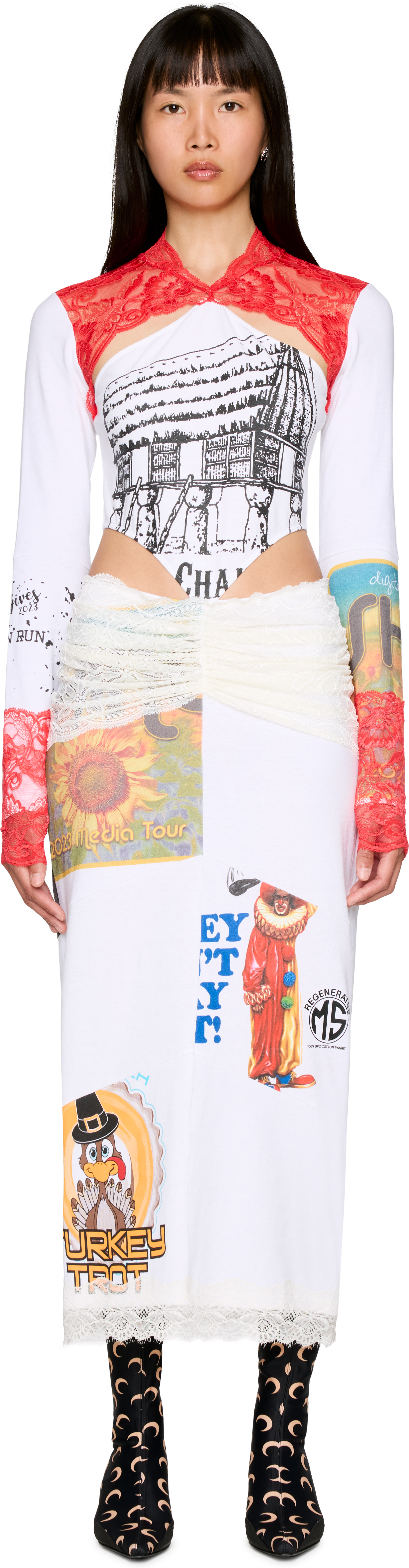 Picture of Regenerated T-Shirts & Lace Midi Dress