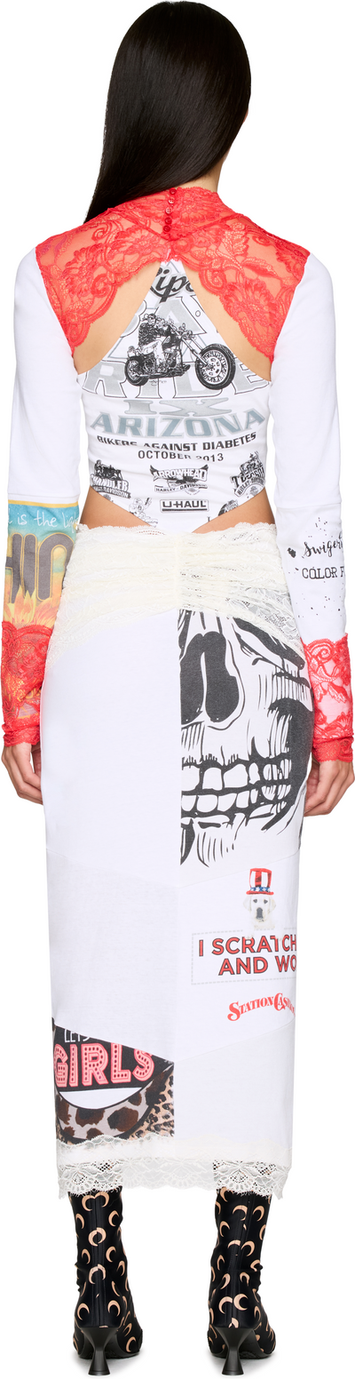 Marine Serre Regenerated T-Shirts & Lace Midi Dress