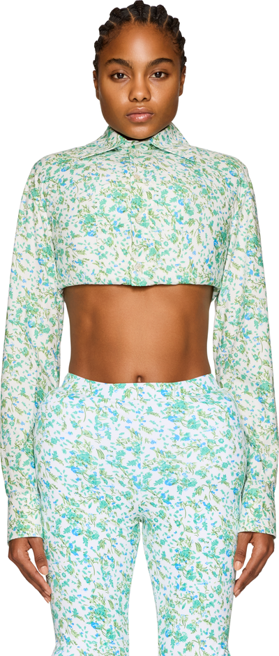 Duran Lantink Printed Flowers Cropped Blouse
