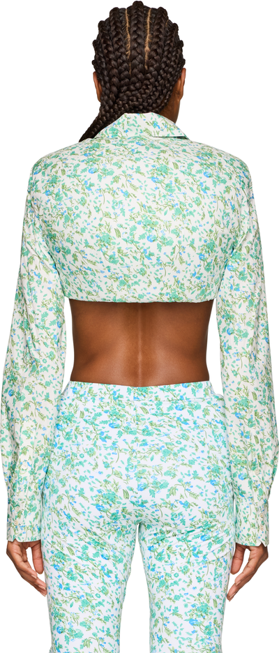 Duran Lantink Printed Flowers Cropped Blouse